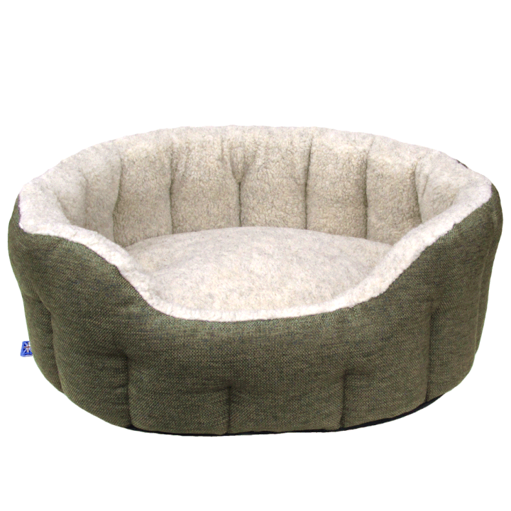 Heavy Duty Oval Fleece Lined Machine Washable Dog Beds Pets