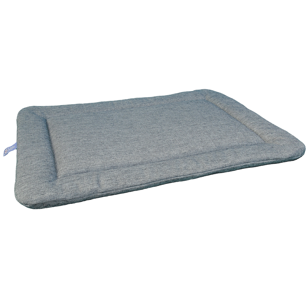 P&L Country Dog Heavy Duty Basketweave Rectangular Pad Dog Beds. Grey