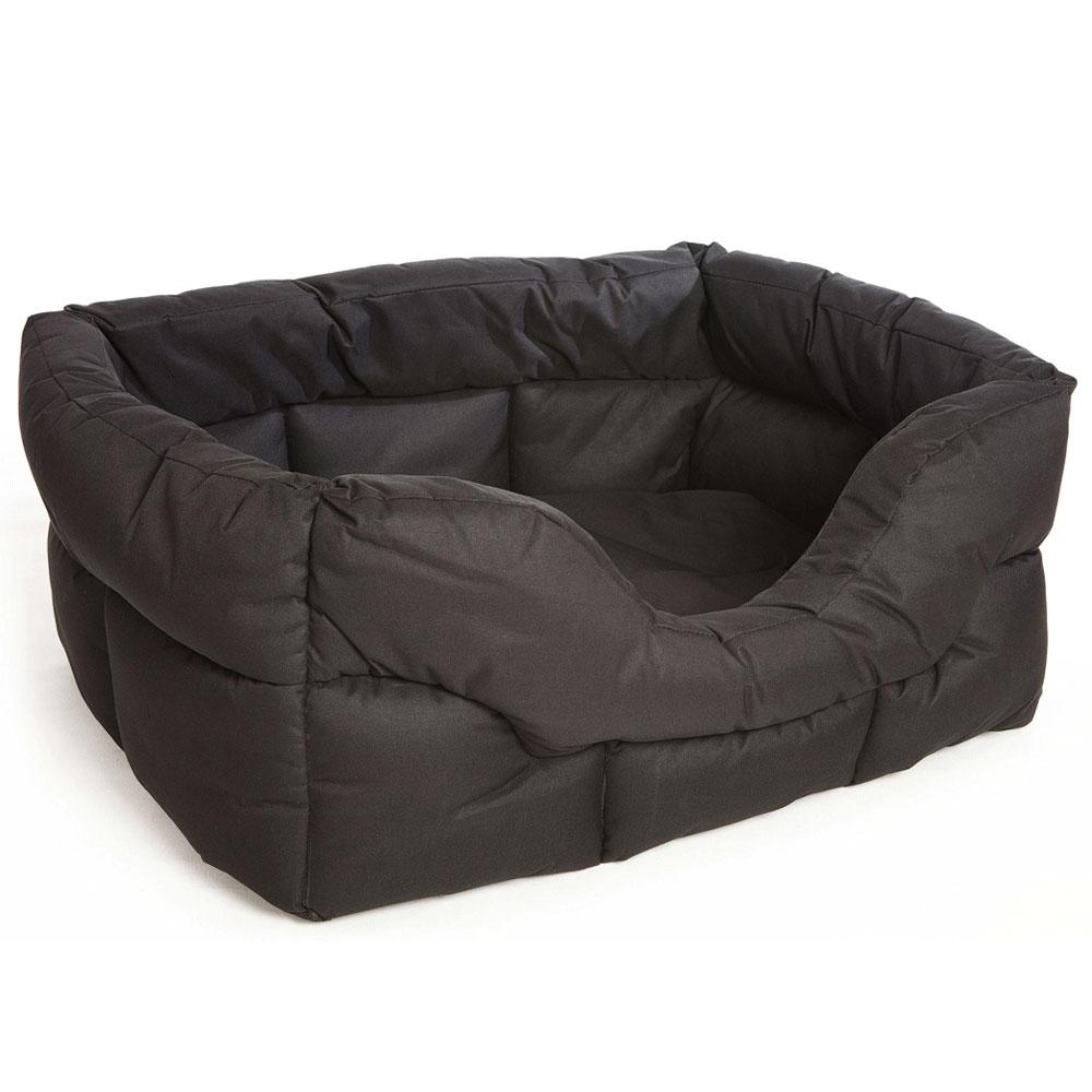 P&L Country Dog Tough Heavy Duty Rectangular High Sided Waterproof Dog Beds. Black