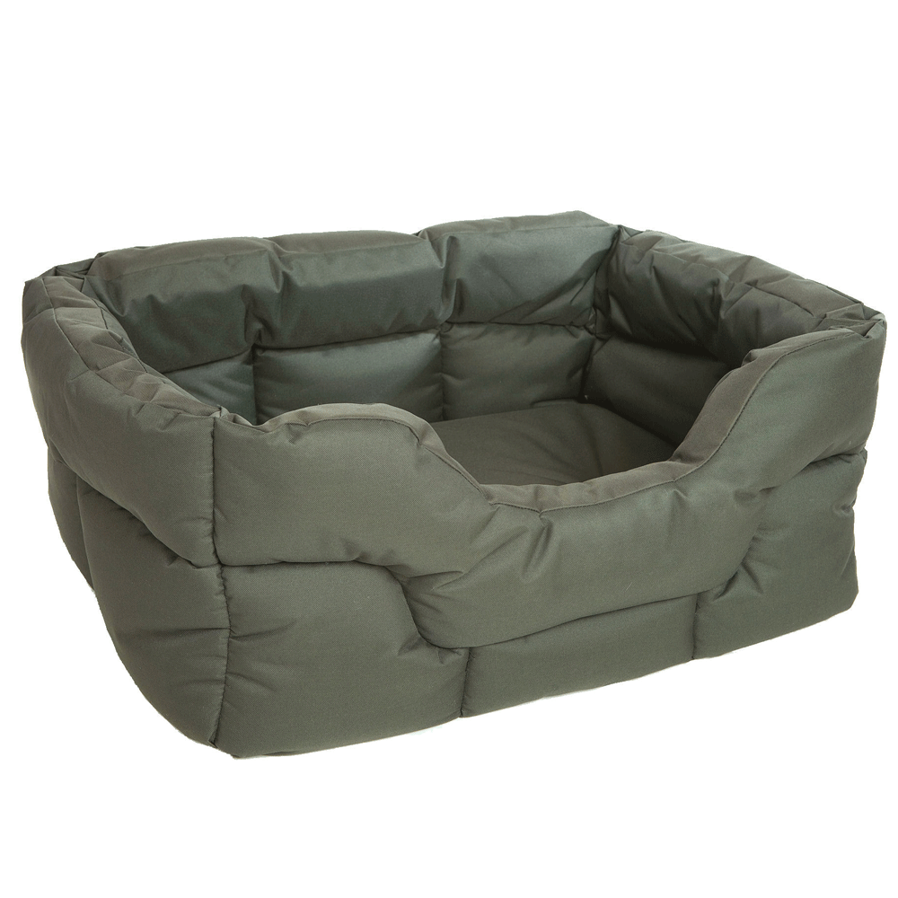 P&L Country Dog Tough Heavy Duty Rectangular High Sided Waterproof Dog Beds. Green