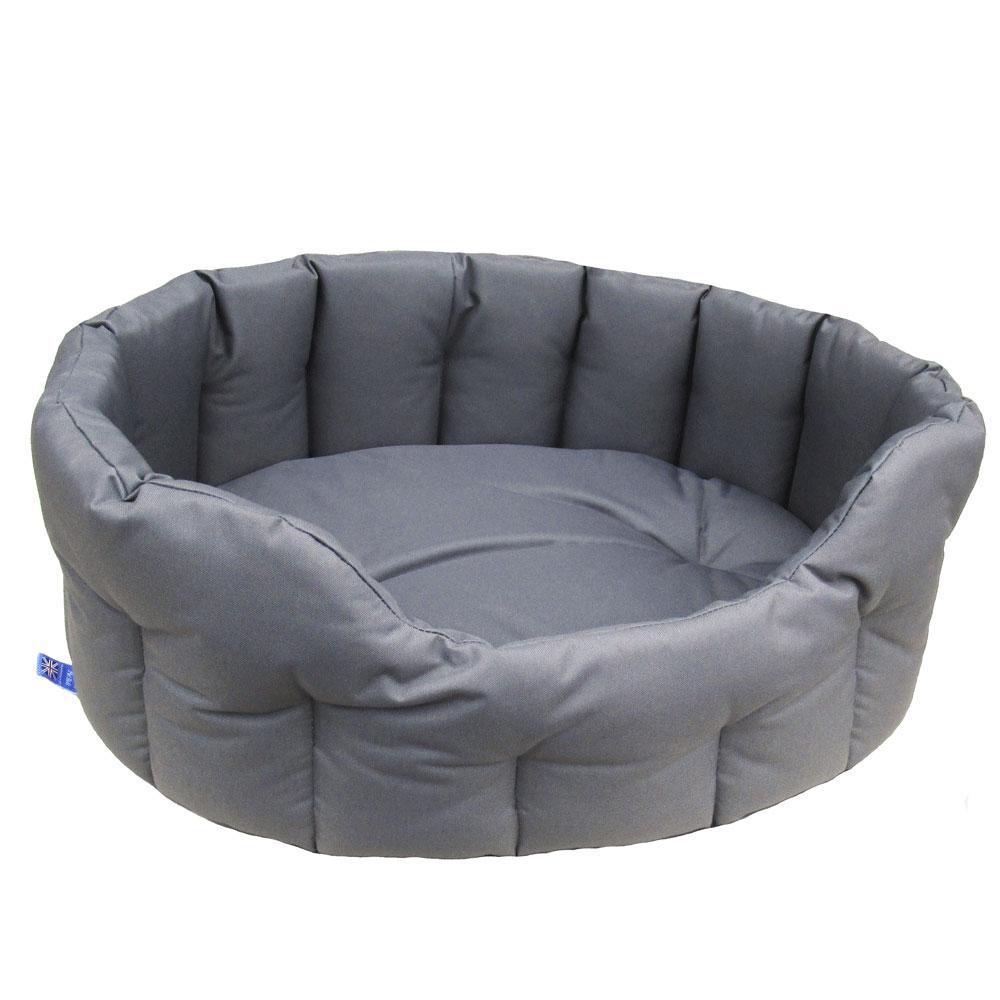 P&L Country Dog Tough Heavy Duty Oval High Sided Waterproof Dog Beds. Grey
