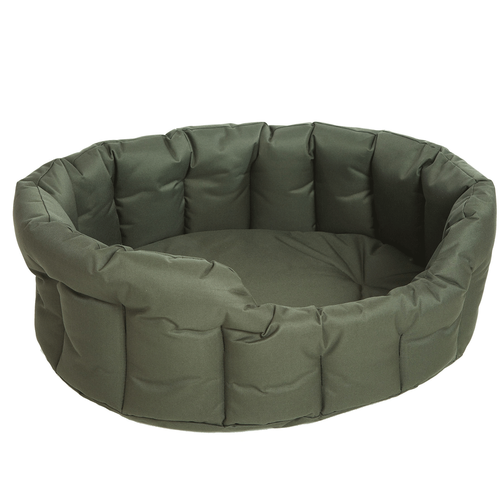 P&L Country Dog Tough Heavy Duty Oval High Sided Waterproof Dog Beds. Green